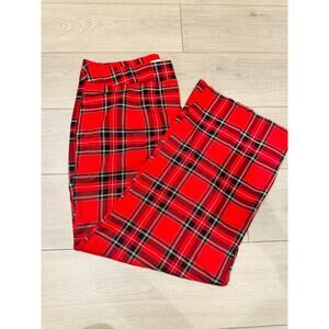 Cato Red Plaid Wide Leg Pants 18W NWT Holiday Tartan Trouser